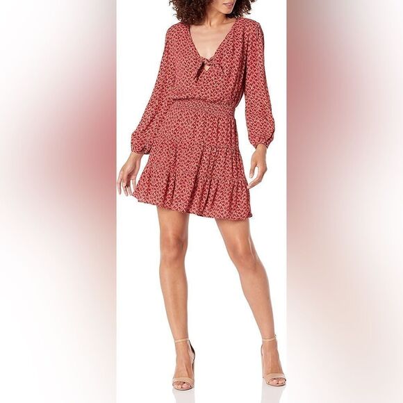 Paige Sandee Day to Night Mini Papaya Multi Pink Dress Size L - Picture 5 of 10